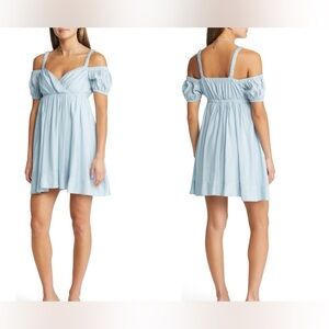 New Women’s Open Edit Puff Sleeve Babydoll Mini Dress